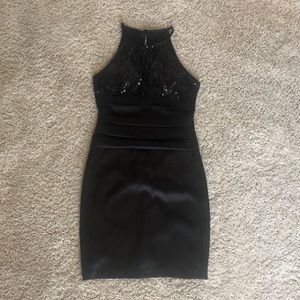 Black Sequined Cocktail Dress
